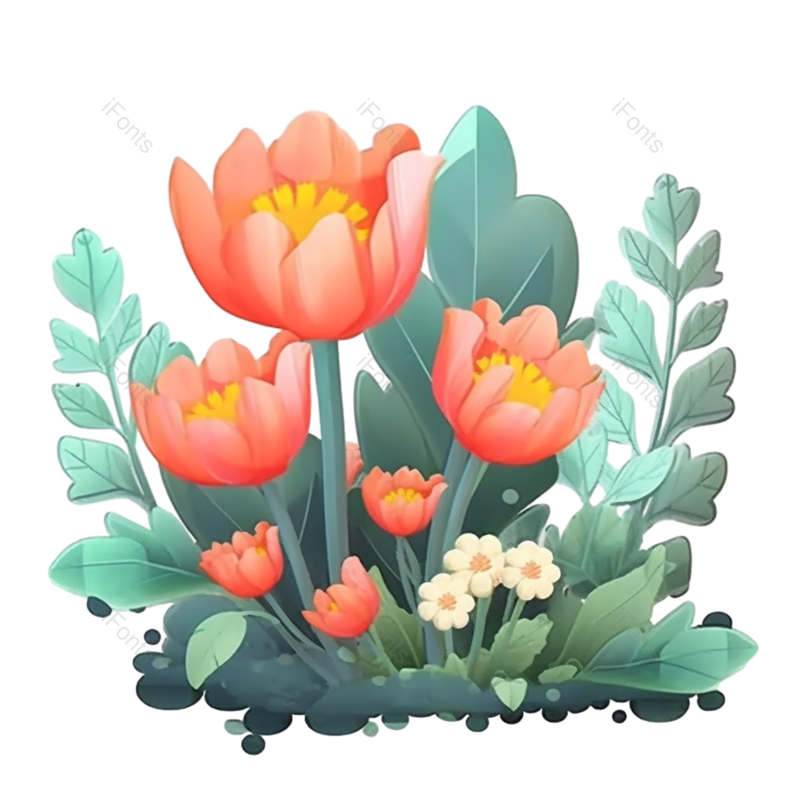 红色的花图片,粉红色的花元素,白色背景PNG,白色的花免抠素材